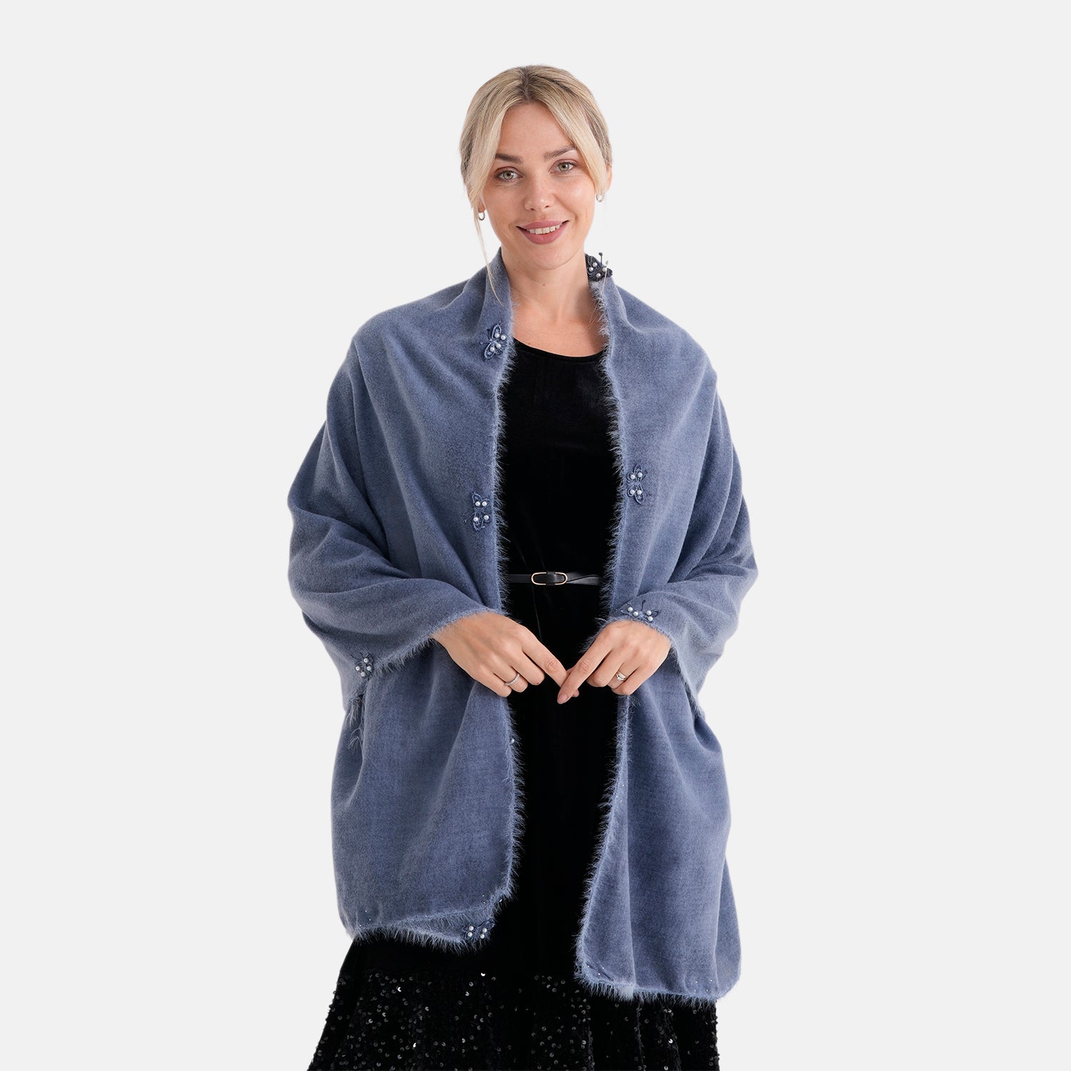 Limited Collection Embellished Season Shawl Shawl (180 x 70 Cm) - Blue V32515983 2