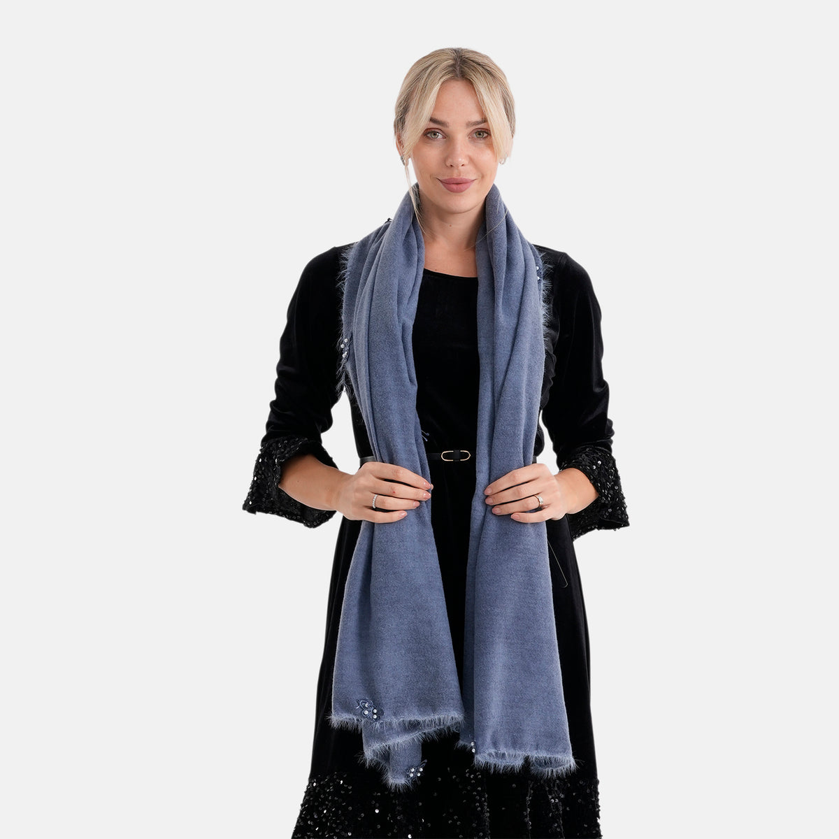 Limited Collection Embellished Season Shawl Shawl (180 x 70 Cm) - Blue V32515983 3