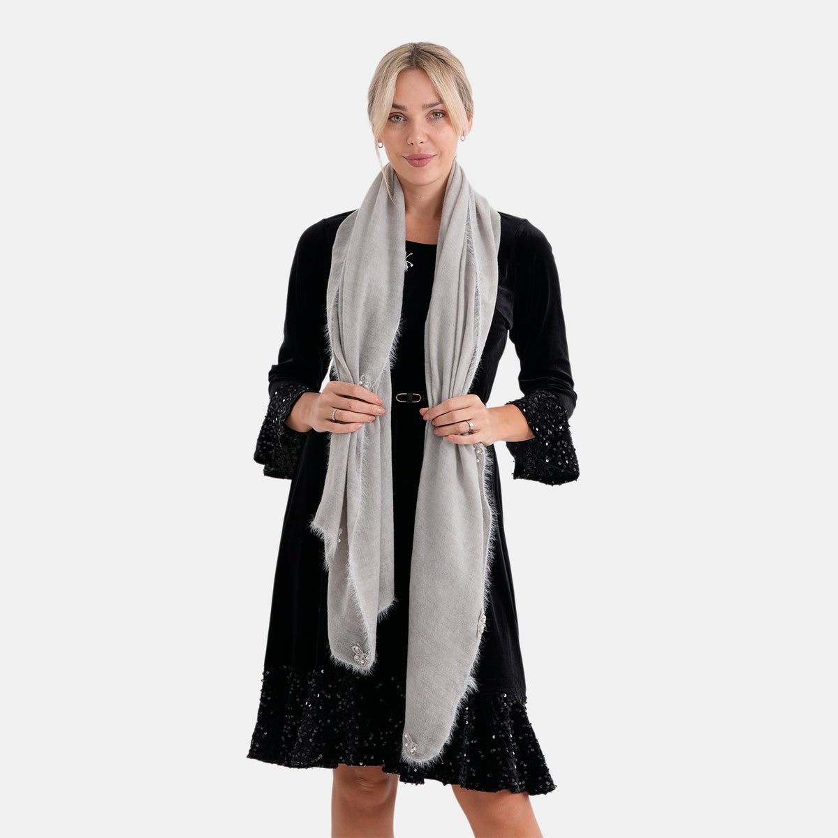 Limited Collection Embellished Season Shawl Shawl (180 x 70 Cm) - Grey 8354220 3