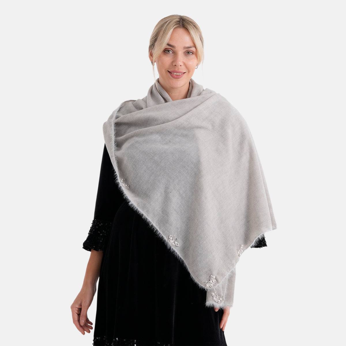 Limited Collection Embellished Season Shawl Shawl (180 x 70 Cm) - Grey 8354220 4
