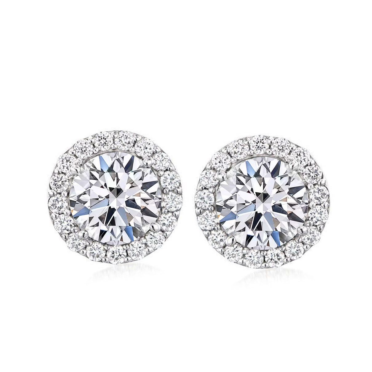 New York Close Out - 5 Ct. Lab Grown Diamond Halo Earring in 14K Yellow Gold (VS-GH) 8354286 0