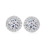 New York Close Out - 14K Yellow Gold Lab Grown Diamond (VS/GH) Halo Earring with Push Back 5.00 Ct._8354286