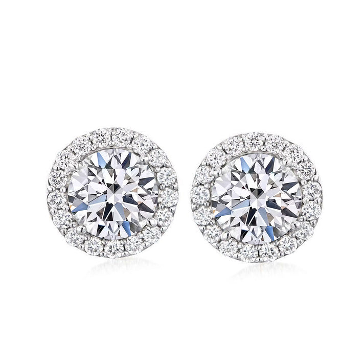 New York Close Out - 5 Ct. Lab Grown Diamond Halo Earring in 14K Yellow Gold (VS-GH) 8354286 1