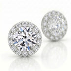 New York Close Out - 14K Yellow Gold Lab Grown Diamond (VS/GH) Halo Earring with Push Back 5.00 Ct._8354286_6