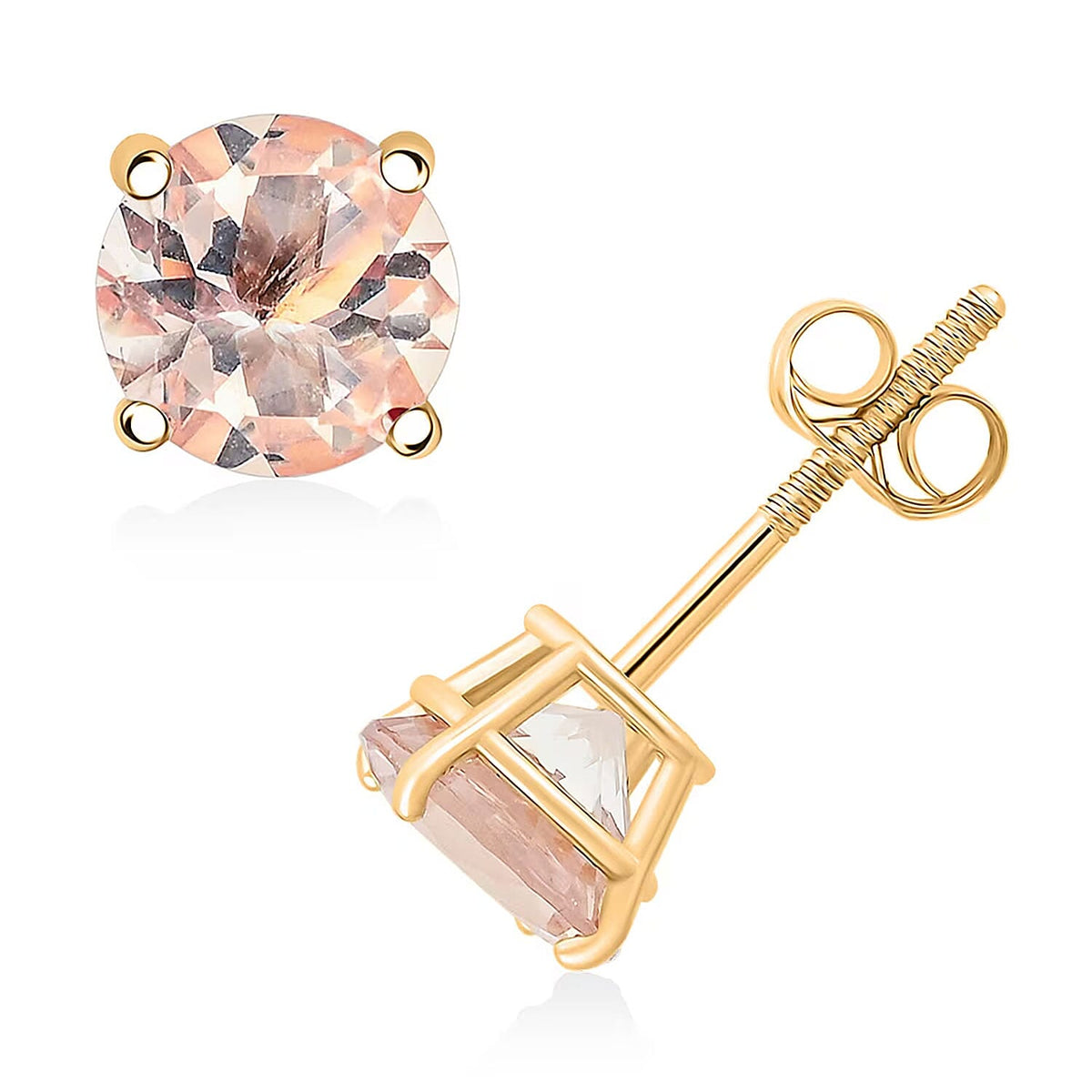 Luxoro 14K Yellow Gold AAA Morganite Earring, Gold Wt.1.47 Gms  1.500  Ct. 8354396 0