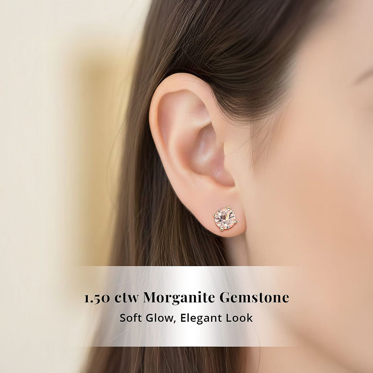 Luxoro 14K Yellow Gold AAA Morganite Earring, Gold Wt.1.47 Gms  1.500  Ct. 8354396 1