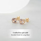Luxoro 14K Yellow Gold AAA Morganite Earring, Gold Wt.1.47 Gms  1.500  Ct._8354396_2