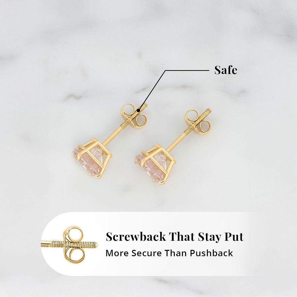 Luxoro 14K Yellow Gold AAA Morganite Earring, Gold Wt.1.47 Gms  1.500  Ct._8354396_4