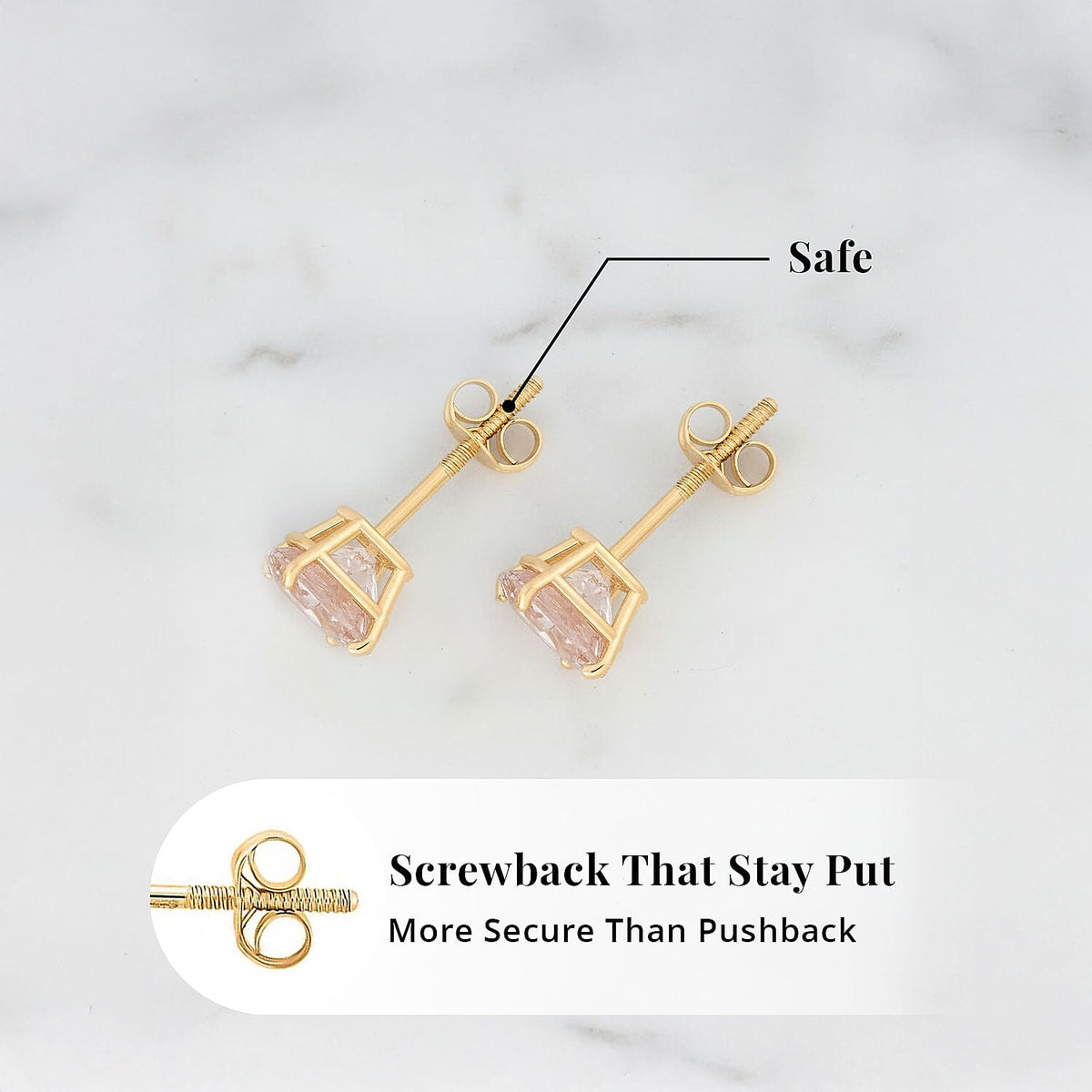 Luxoro 14K Yellow Gold AAA Morganite Earring, Gold Wt.1.47 Gms  1.500  Ct. 8354396 4