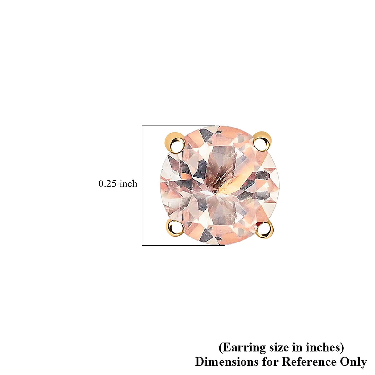 Luxoro 14K Yellow Gold AAA Morganite Earring, Gold Wt.1.47 Gms  1.500  Ct. 8354396 5