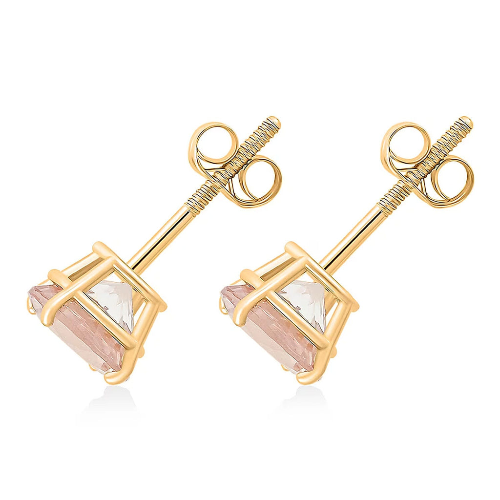 Luxoro 14K Yellow Gold AAA Morganite Earring, Gold Wt.1.47 Gms  1.500  Ct._8354396_6