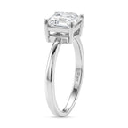 D'Joy - Royal Asscher Cut VS/EF Moissanite Solitaire Ring in Rhodium Overlay Sterling Silver 2.00 Ct._8354479_3