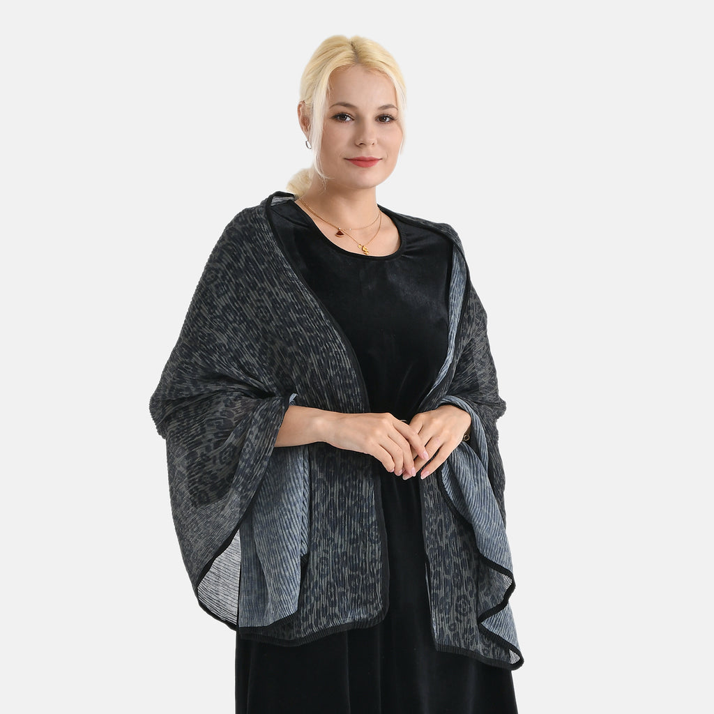 Limited Collection Leopard Print Evening Shawl (180 x 70 cm) - Green_8354944