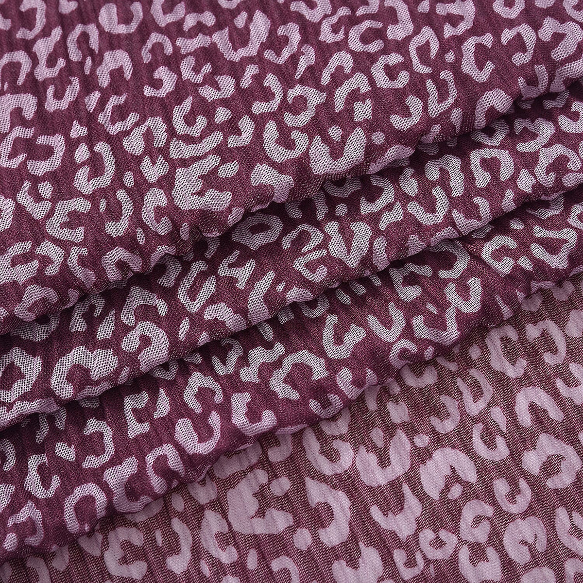 Leopard Print Evening Shawl (180 x 70 cm) - Purple V32530423 9