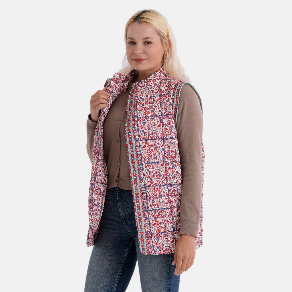 La Marey Chelsea Floral Print Gilet (Size 12 - 14 ) - Red_8355023_2