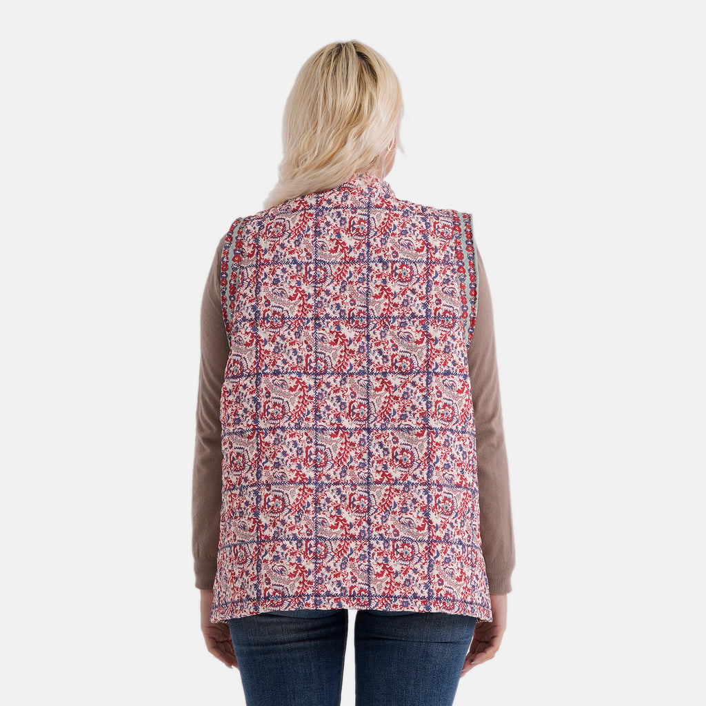 La Marey Chelsea Floral Print Gilet (Size 16-18) - Red_8355024_1