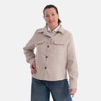 La Marey Corduroy Shacket with Checked Lining (Size 18 to 20) - Beige_8355464