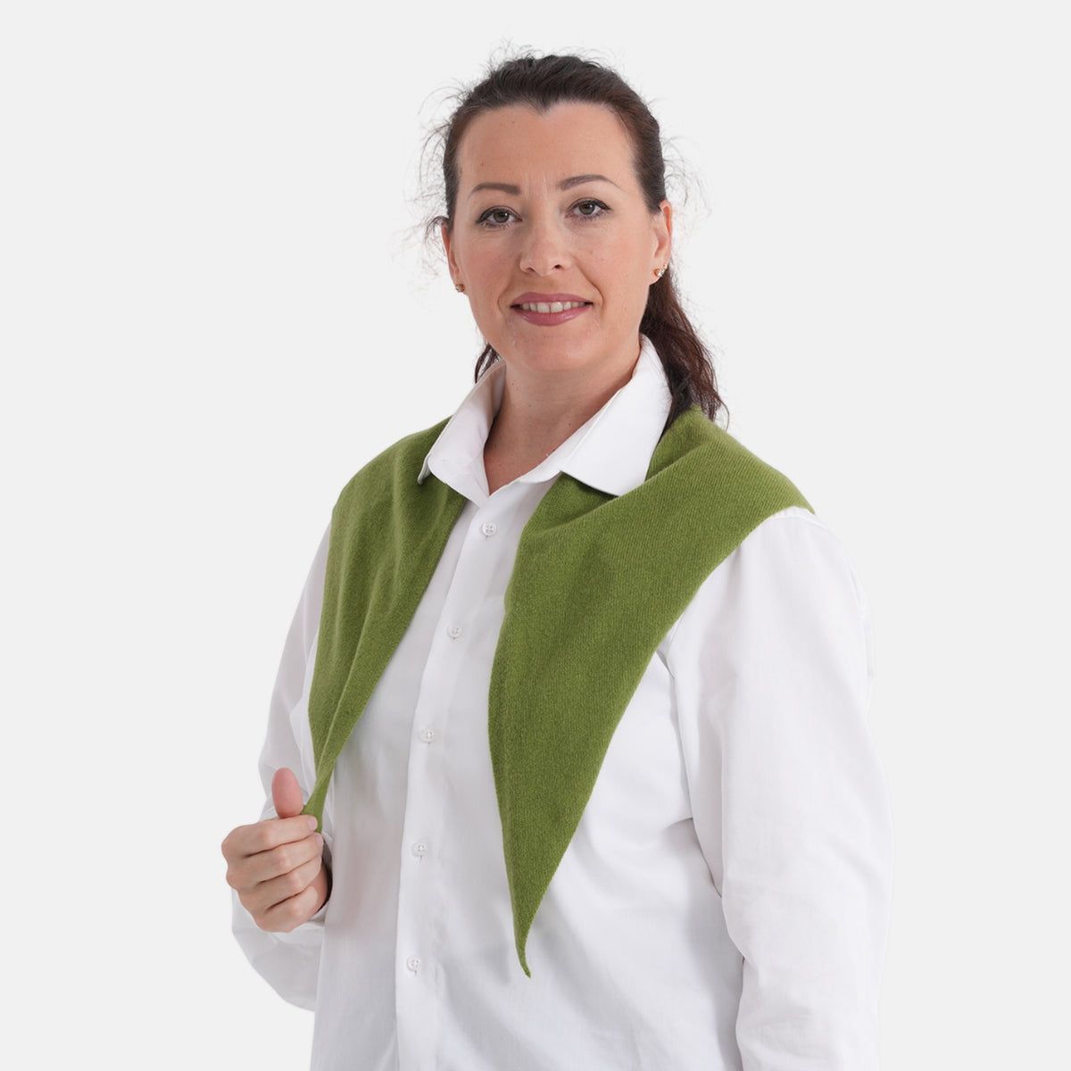 La Marey 100% Super Soft Wool Triangle Neck Scarf (103 x 34cm, One Size) - Green V32566210 0