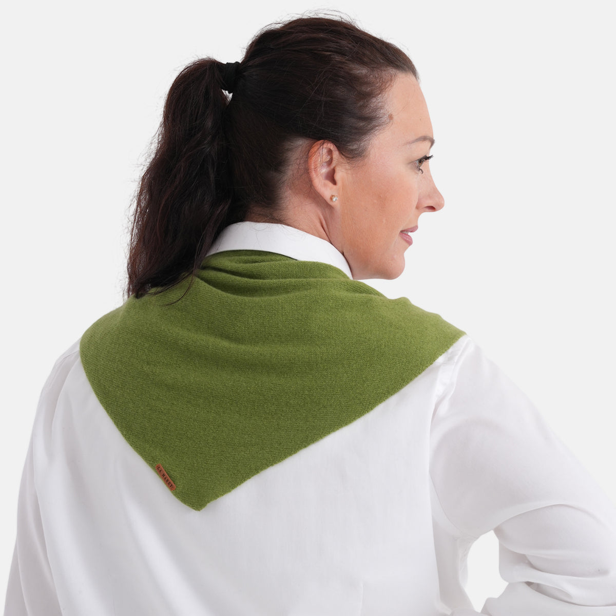 La Marey 100% Super Soft Wool Triangle Neck Scarf (103 x 34cm, One Size) - Green V32566210 4