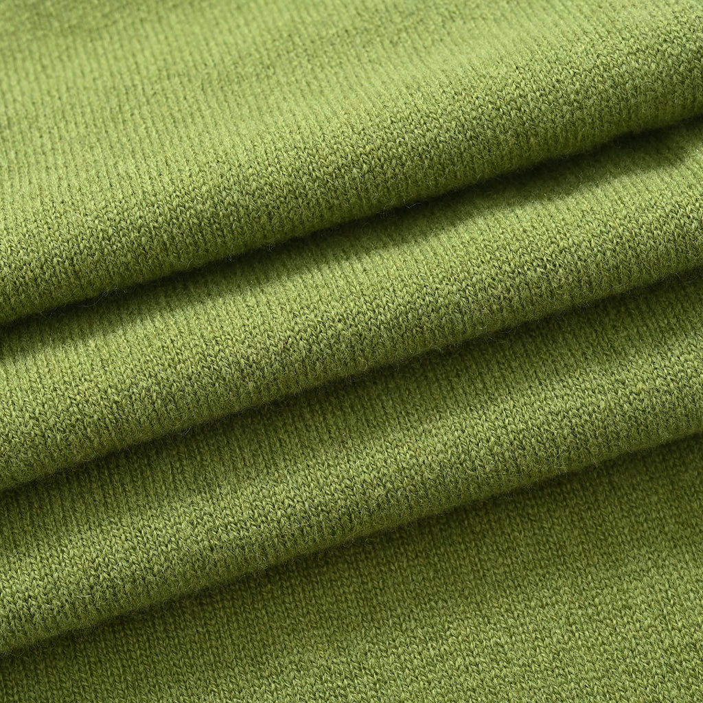 La Marey 100% Super Soft Wool Triangle Neck Scarf (103 x 34cm, One Size) - Green_8355697_6