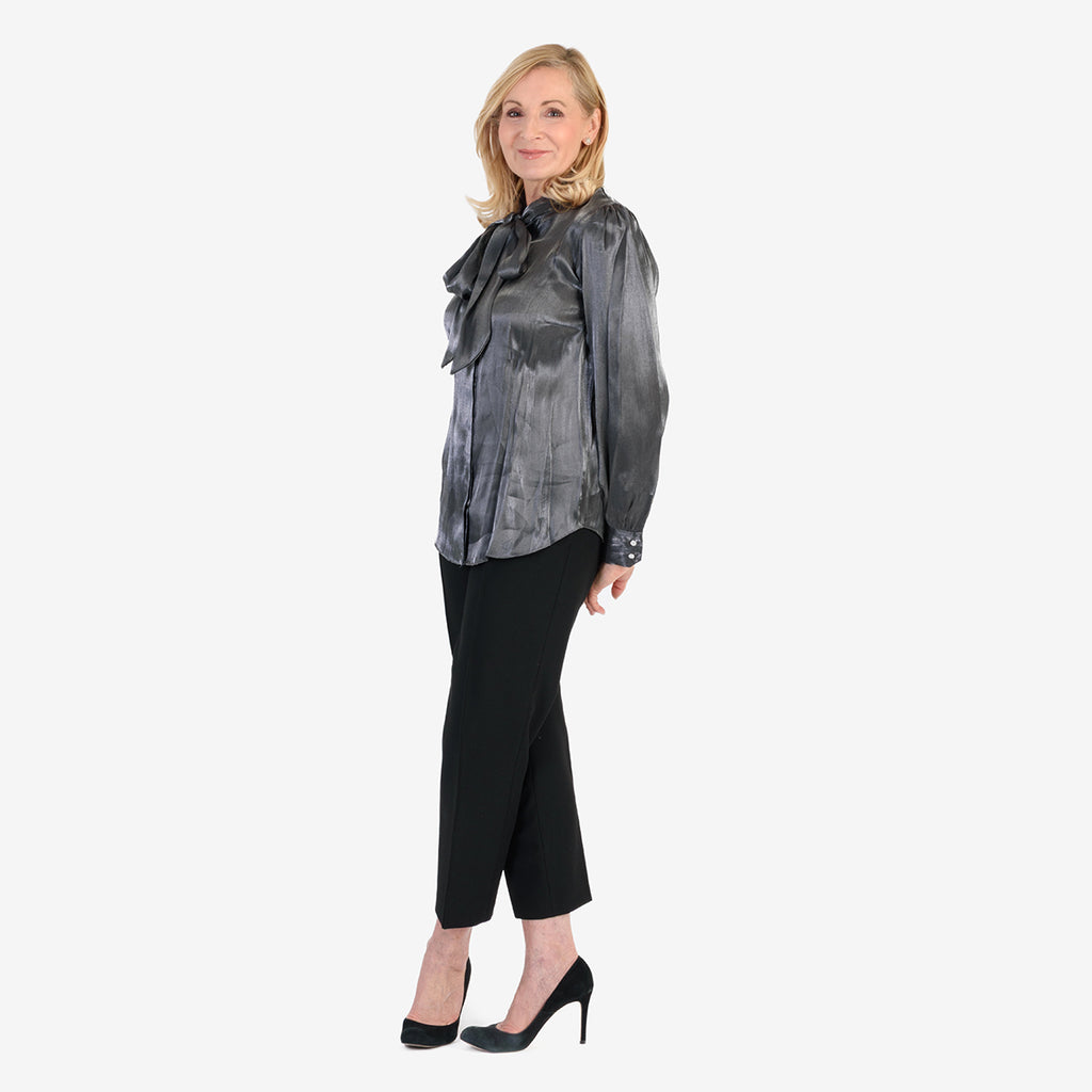 Best Seller Marina Kaneva Bow Tie Top (Size 8) - Silver_8355837_2