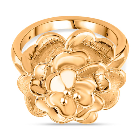 Designer Inspired -24K Yellow Gold ( 99.99 % Purity) Flower Ring V32587178 1