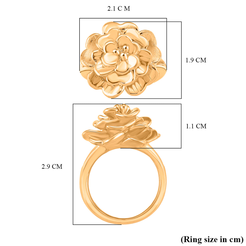 Designer Inspired -24K Yellow Gold (99.99% Purity) Flower Ring_8355890_5