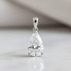 Luxuriant 950 Platinum IGI Certified Lab Grown Diamond (VS/EF) Pear Cut Solitaire Pendant 5.00 Ct._8356035_1