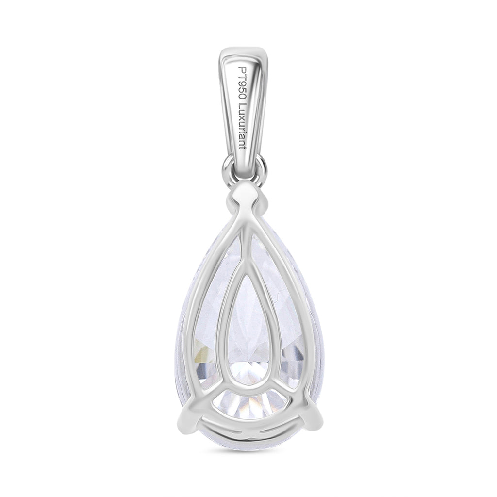 Luxuriant 950 Platinum IGI Certified Lab Grown Diamond (VS/EF) Pear Cut Solitaire Pendant 5.00 Ct._8356035_4