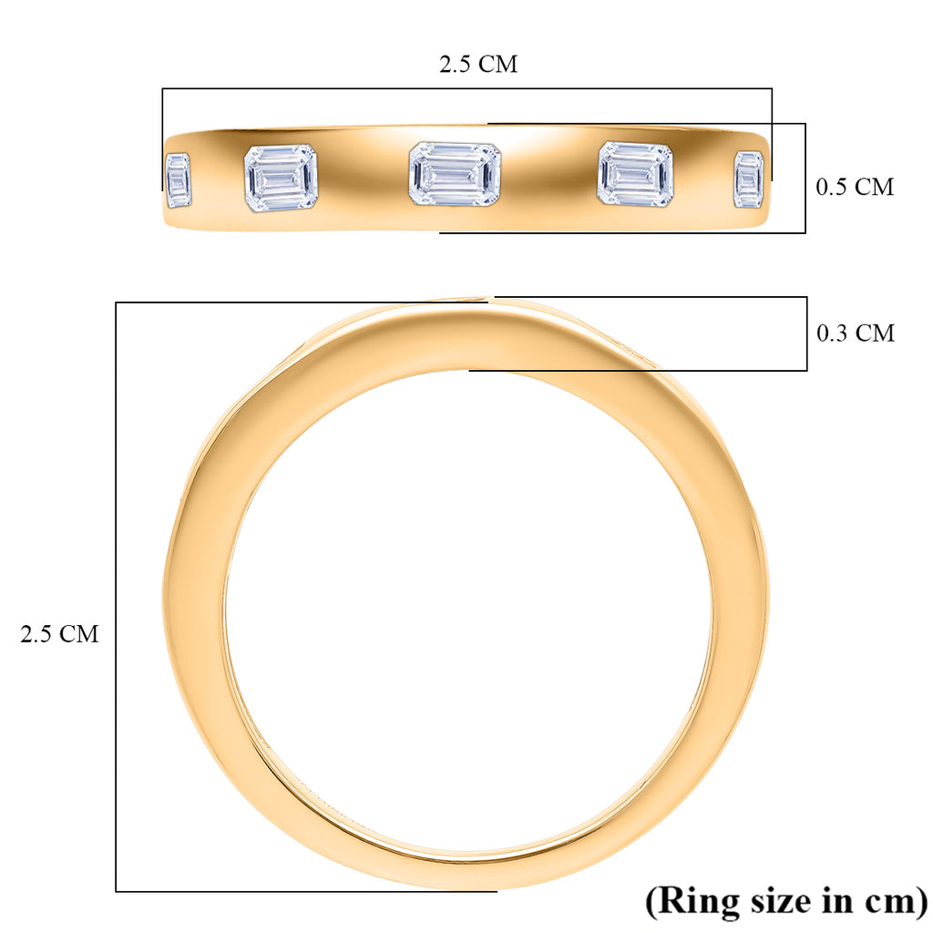Luxuriant Lab Grown Diamond (VS/EF) Band Ring in 18K Vermeil Yellow Gold Plated Sterling Silver 1.01 Ct._8356097_5