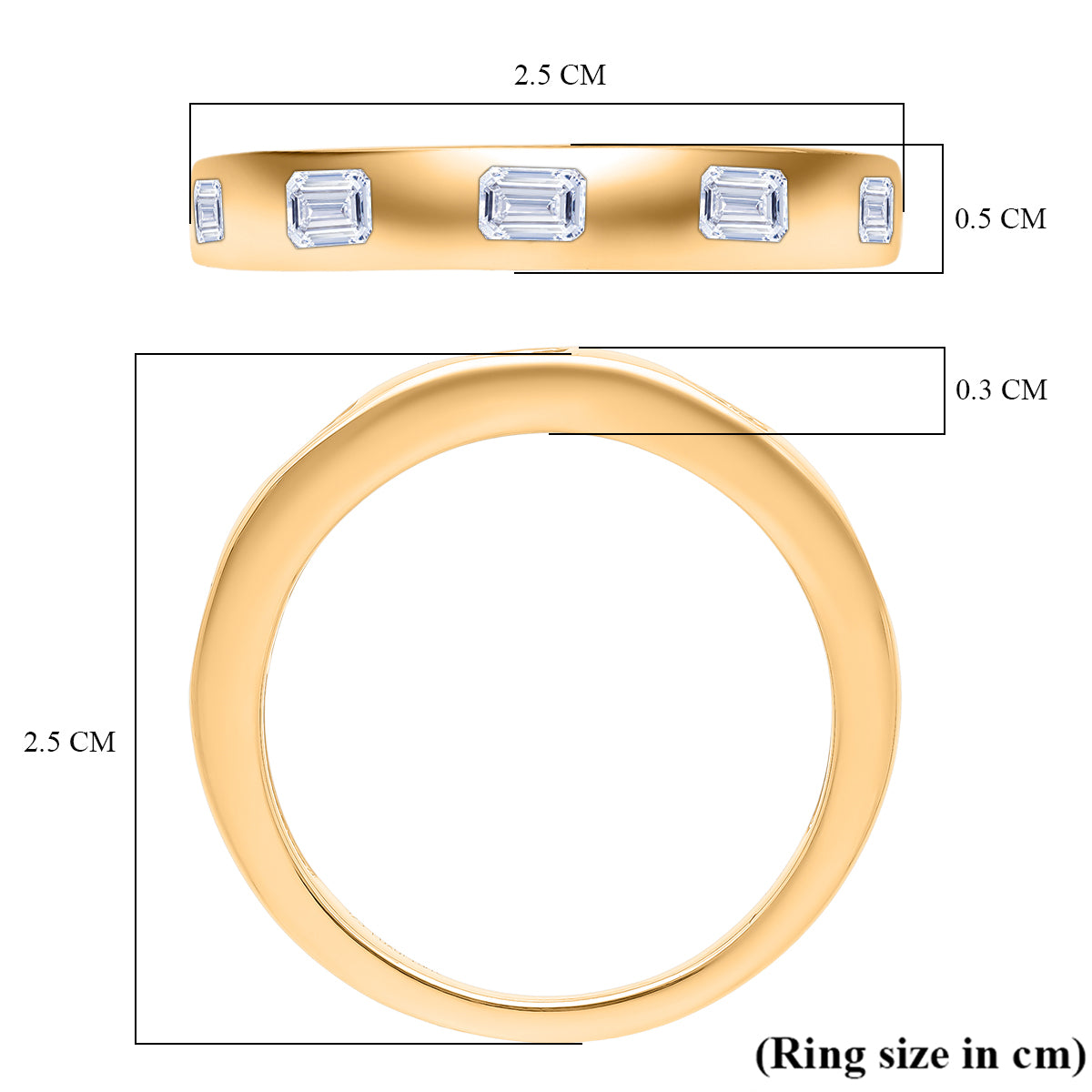 LUXURIANT 1 Ct. Lab Grown Diamond Band Ring in 18K Vermeil Yellow Gold Sterling Silver V32570072 5