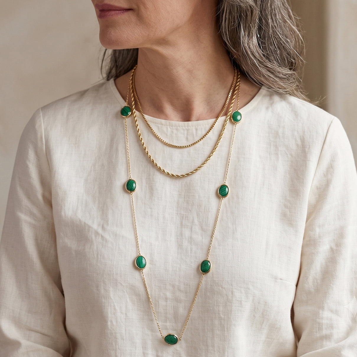 D'Joy - Green Onyx Necklace (Size - 30) in Platinum Overlay Sterling Silver 20.90 Ct. 8356263 3