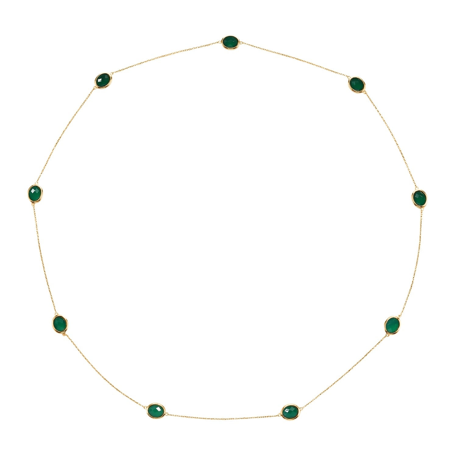 D'Joy - Green Onyx Necklace (Size - 30) in Platinum Overlay Sterling Silver 20.90 Ct. 8356263 4