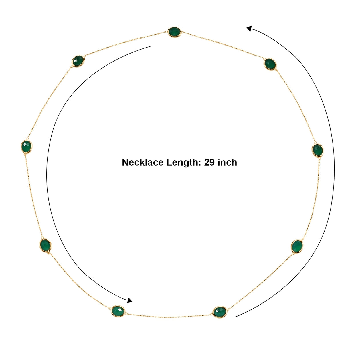 D'Joy - Green Onyx Necklace (Size - 30) in Platinum Overlay Sterling Silver 20.90 Ct. 8356263 5