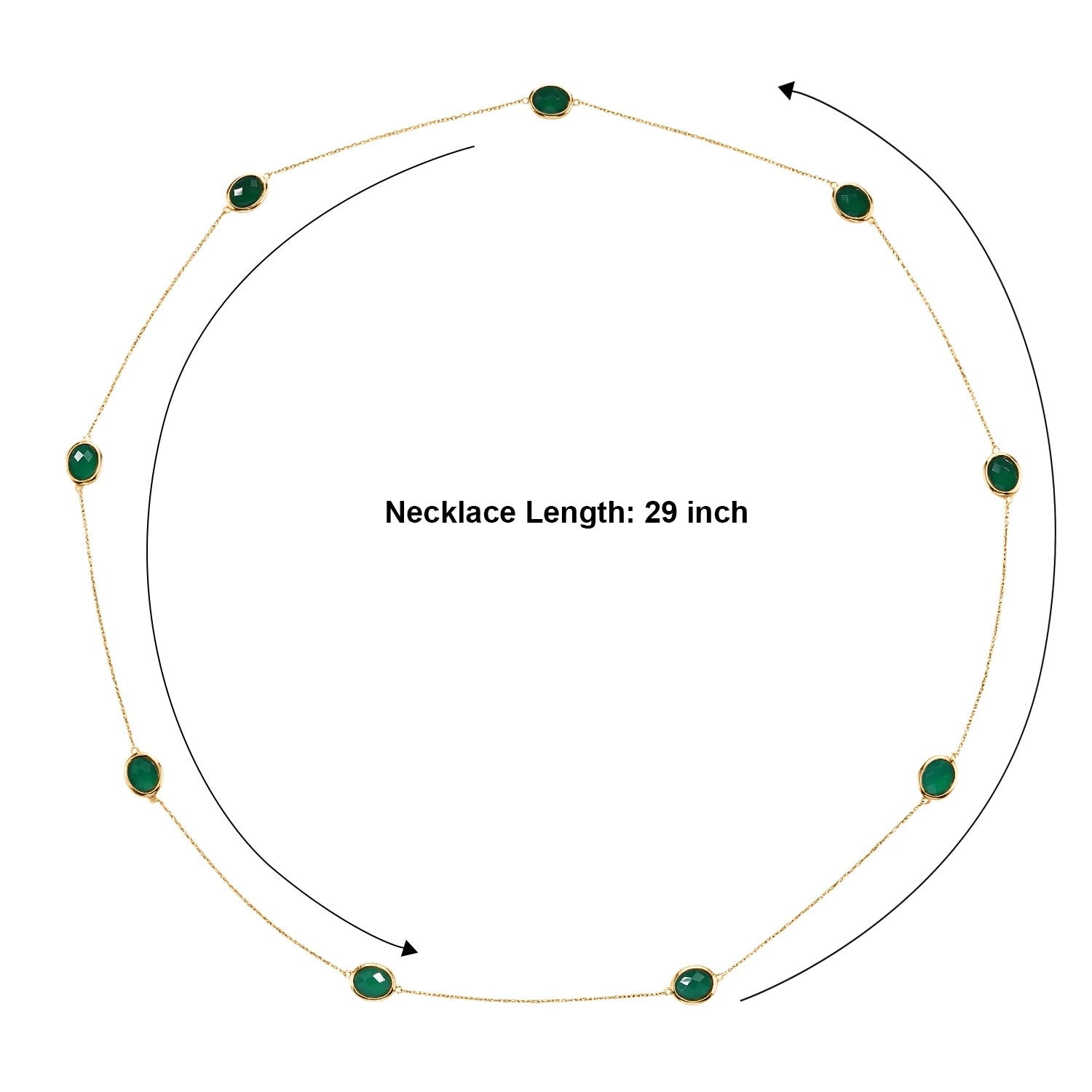 D'Joy - Green Onyx Necklace (Size - 30) in Platinum Overlay Sterling Silver 20.90 Ct. 8356263 5