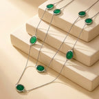 D'Joy - Green Onyx Necklace (Size - 30) in Platinum Overlay Sterling Silver 20.90 Ct._8356264