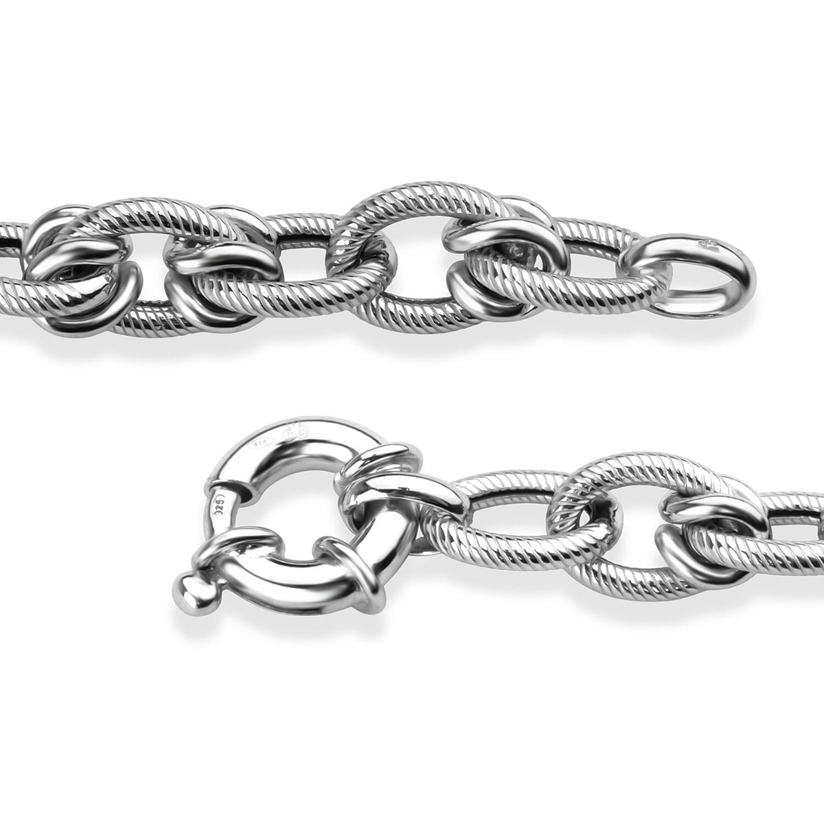 Rhodium Overlay Sterling Silver Bracelet (Size - 8), Silver Wt. 25.44 Gms V32516630 3
