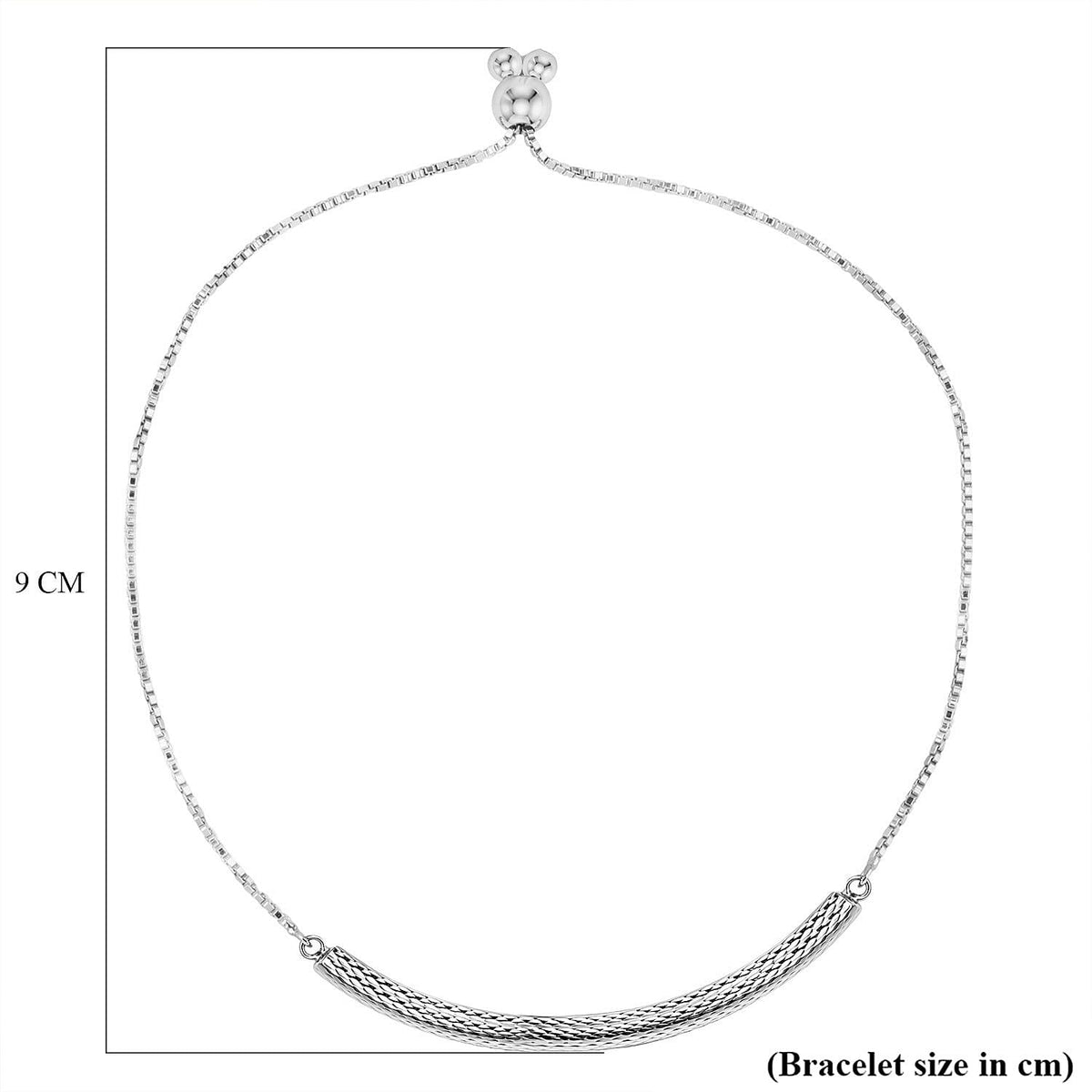 Rhodium Overlay Sterling Silver Adjustable Bracelet 8356389 4