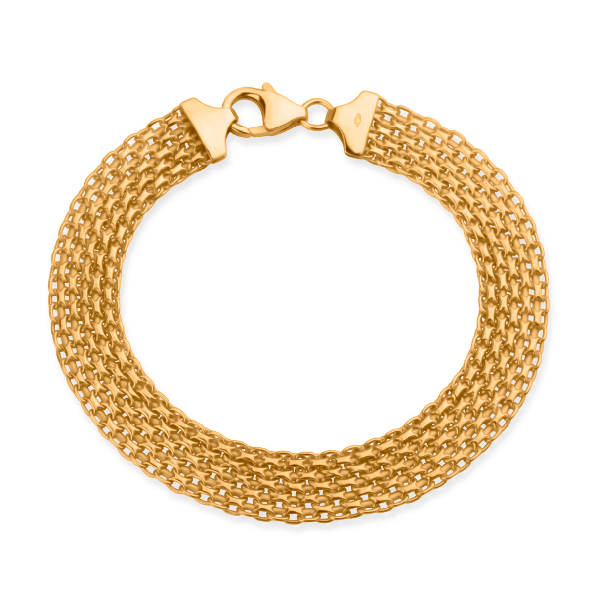 Italian Made - 9K Yellow Gold 9MM Bismark Bracelet with Lobster Clasp 7.5 Inch 8356391 0