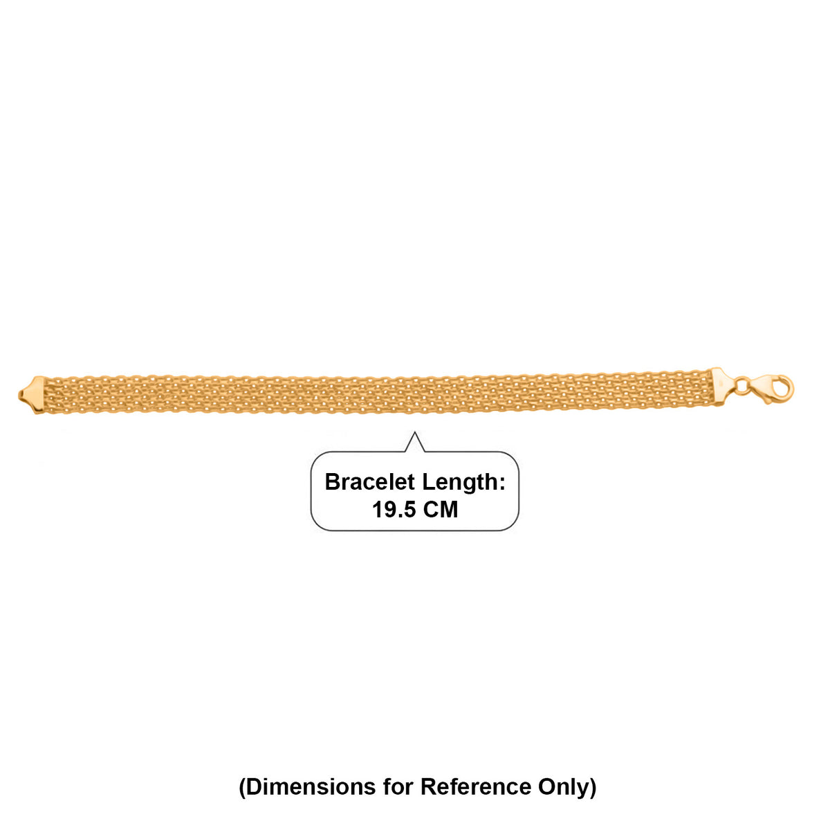 Italian Made - 9K Yellow Gold 9MM Bismark Bracelet with Lobster Clasp 7.5 Inch 8356391 4