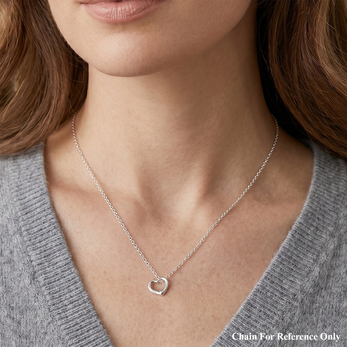 Sterling Silver Open Heart Pendant 8356469 1