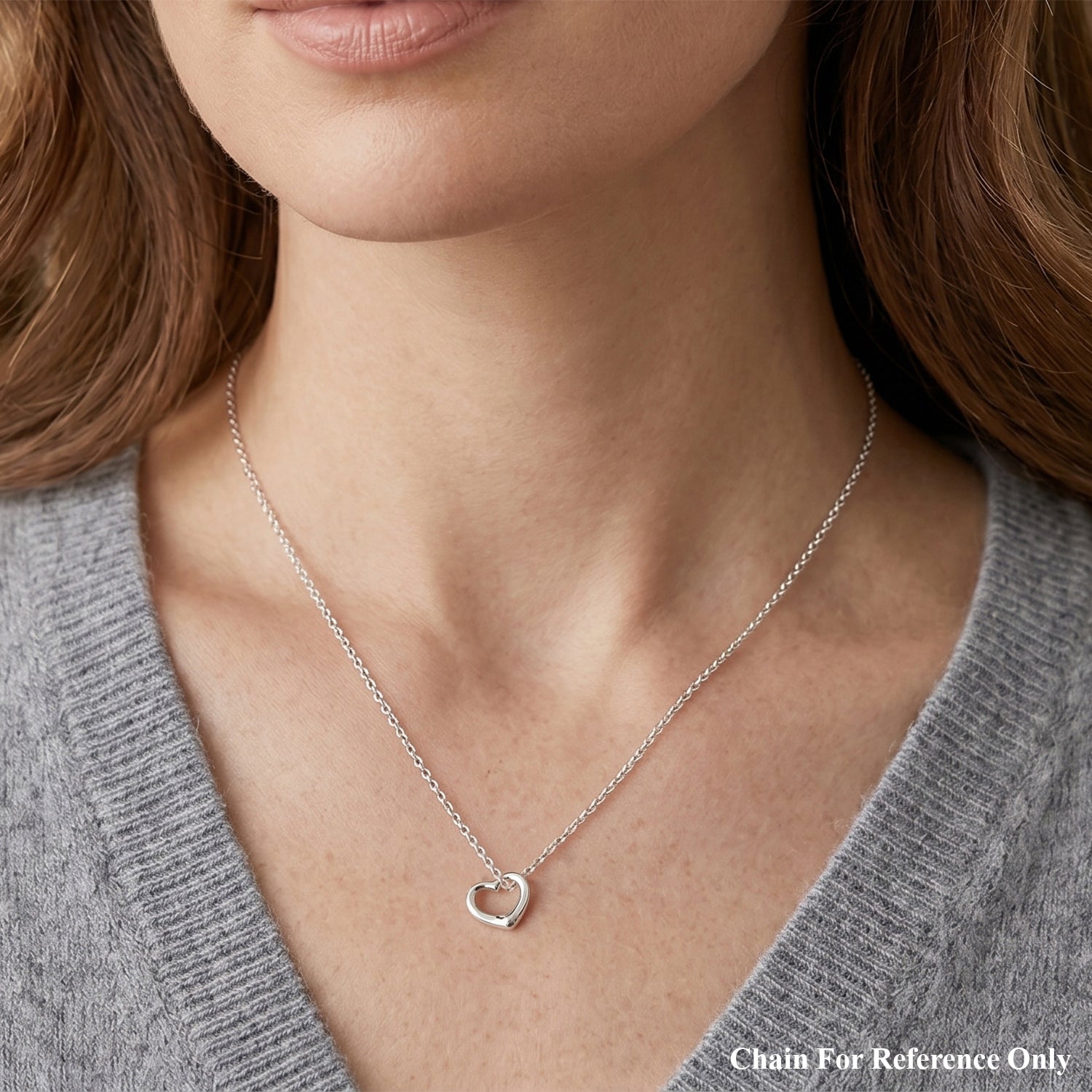 Sterling Silver Open Heart Pendant 8356469 1