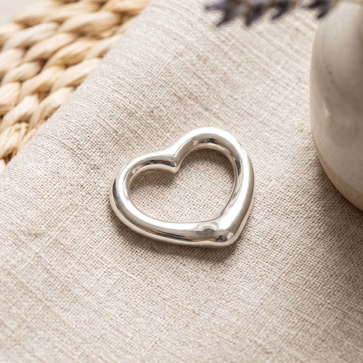 Sterling Silver Open Heart Pendant 8356469 2
