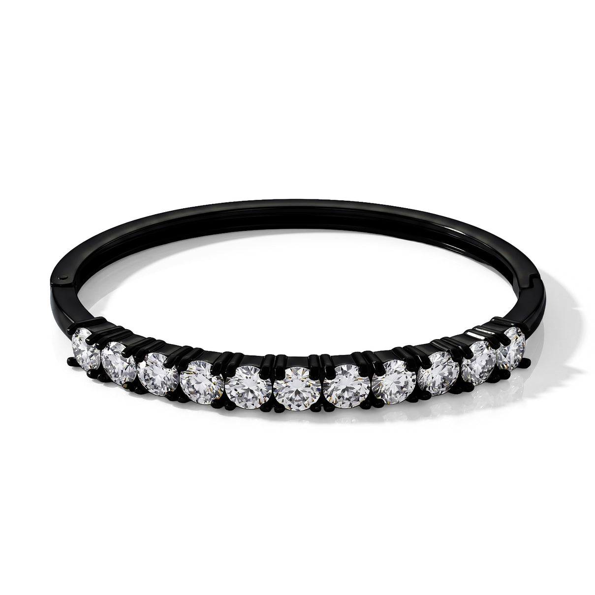 DEAL OF THE DAY - Moissanite Cuff Bangle in Black Plating 10.00 Ct. 8356590 0