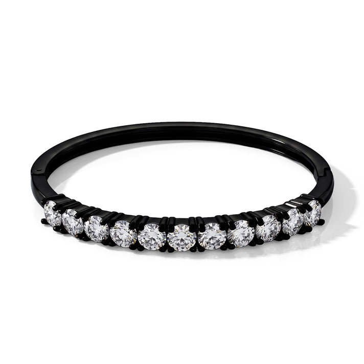 Moissanite Cuff Bangle (Size - 7) in Black Plating 10.00 Ct. V32621490 1