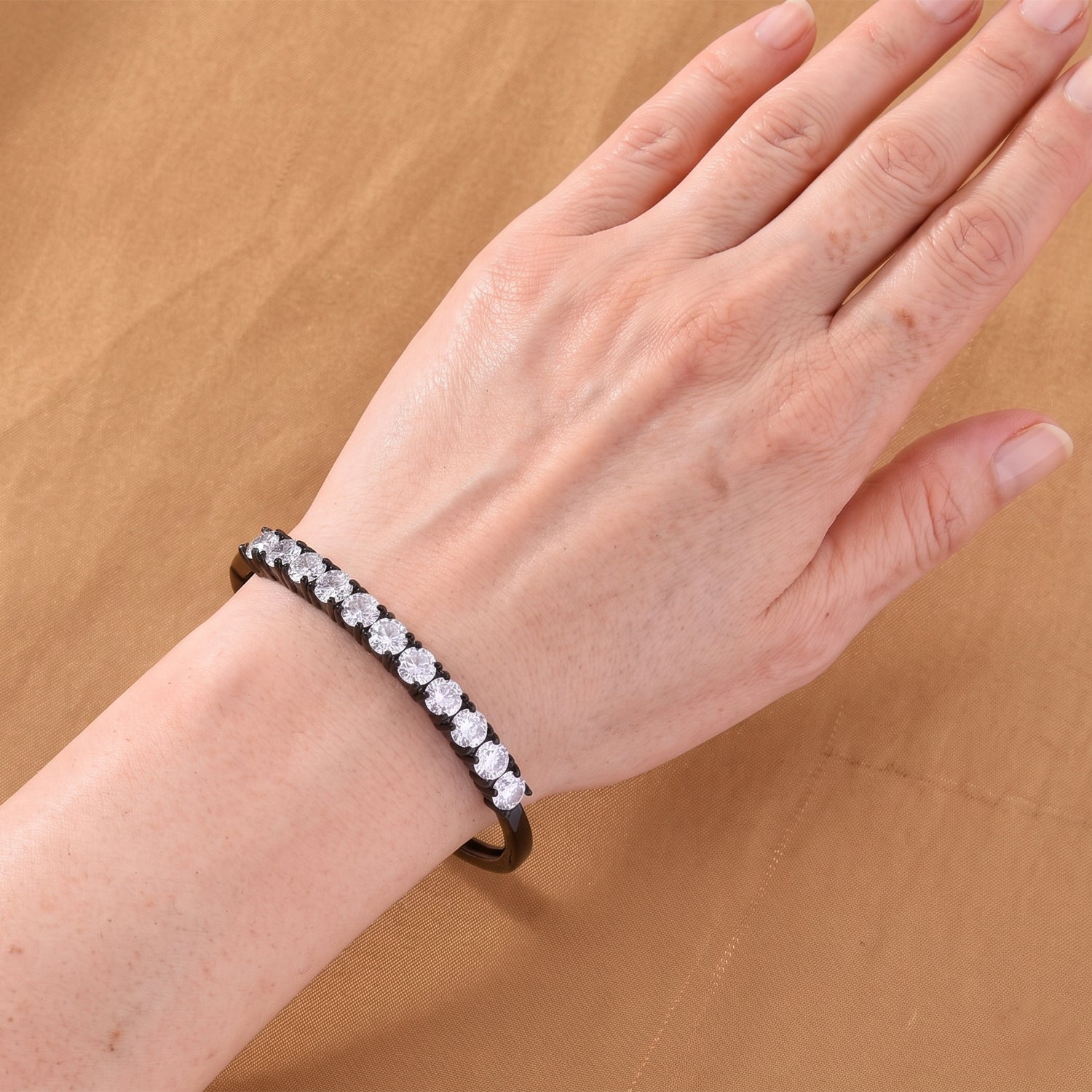 DEAL OF THE DAY - Moissanite Cuff Bangle in Black Plating 10.00 Ct. 8356590 2