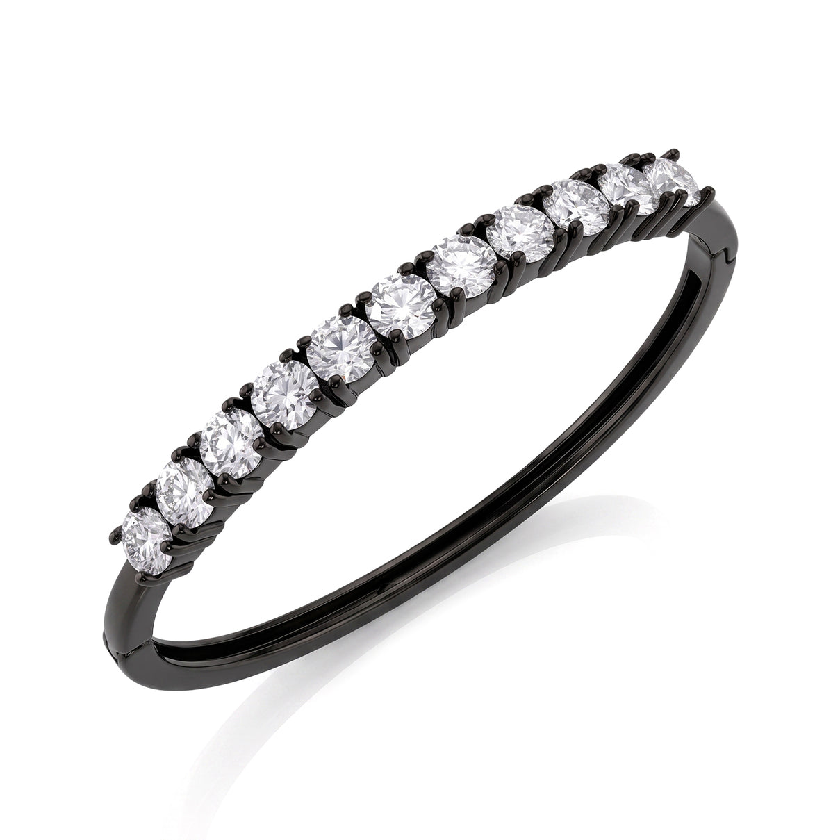 DEAL OF THE DAY - Moissanite Cuff Bangle in Black Plating 10.00 Ct. 8356590 4