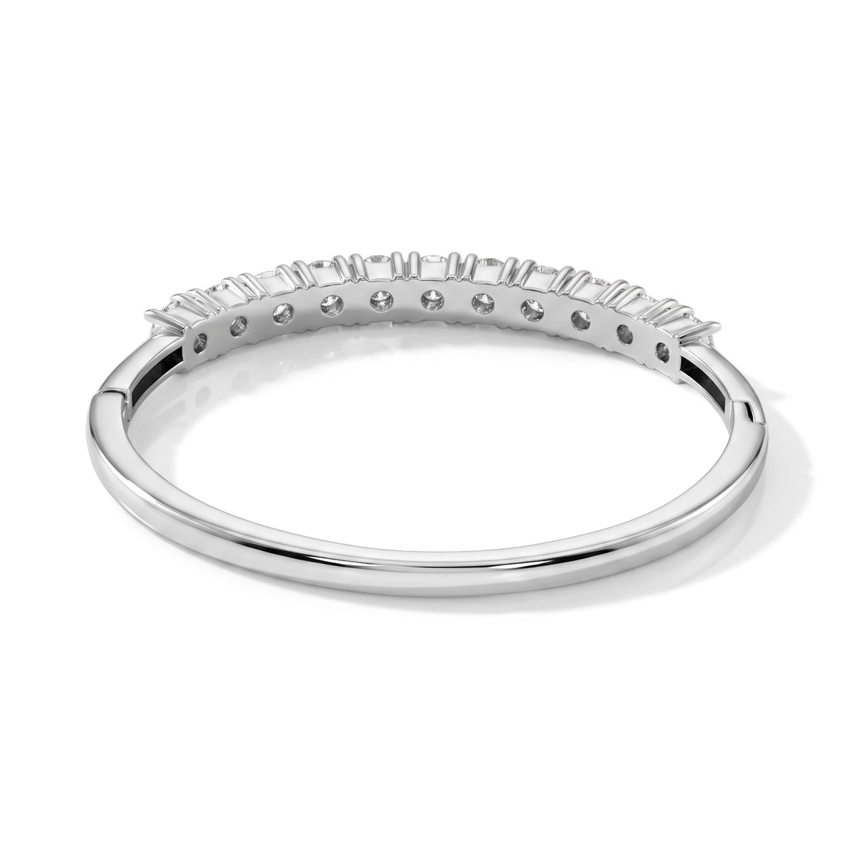 Moissanite Cuff Bangle (Size - 7) in White Plating 10.00 Ct. V32739576 6