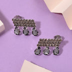 Grey Crystal Earring with Push Back_8356625_1