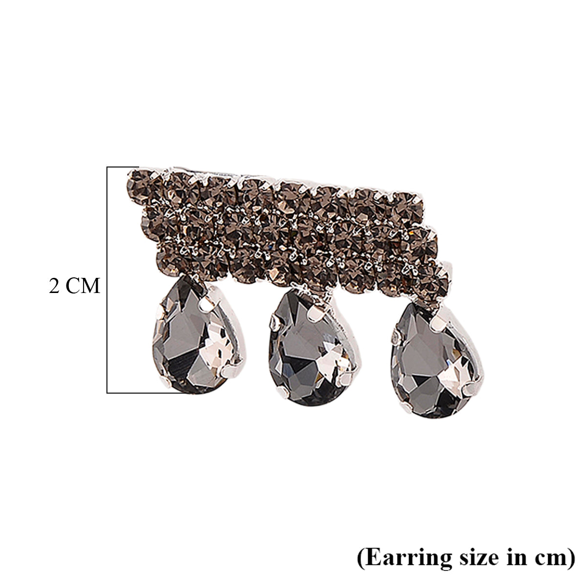 Grey Crystal Earring with Push Back 8356625 4